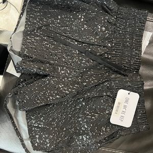 ZYIA black bubbles hi-rise bomber shorts